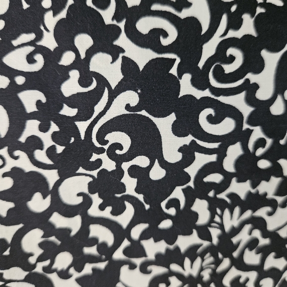 NWOT Karin Stevens black & white smocked fit & flare A-line dress Womens 16 - Picture 6 of 8